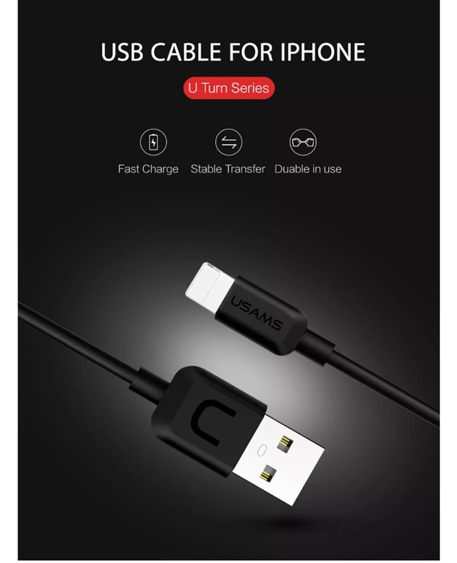 for Apple iPhone 14,13 cable USB USAMS 2A fast charger cable for iPhone 8, 7