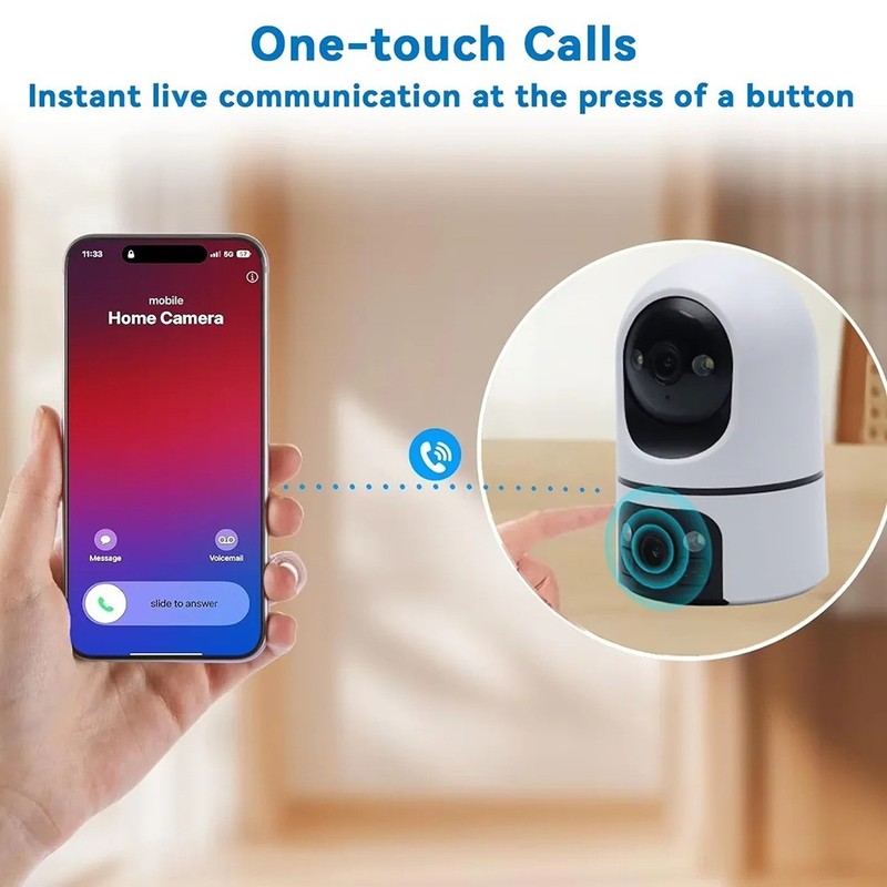 WiFi Indoor Security Camera Dual Lens Motion Tracking Two Way Communication gallery