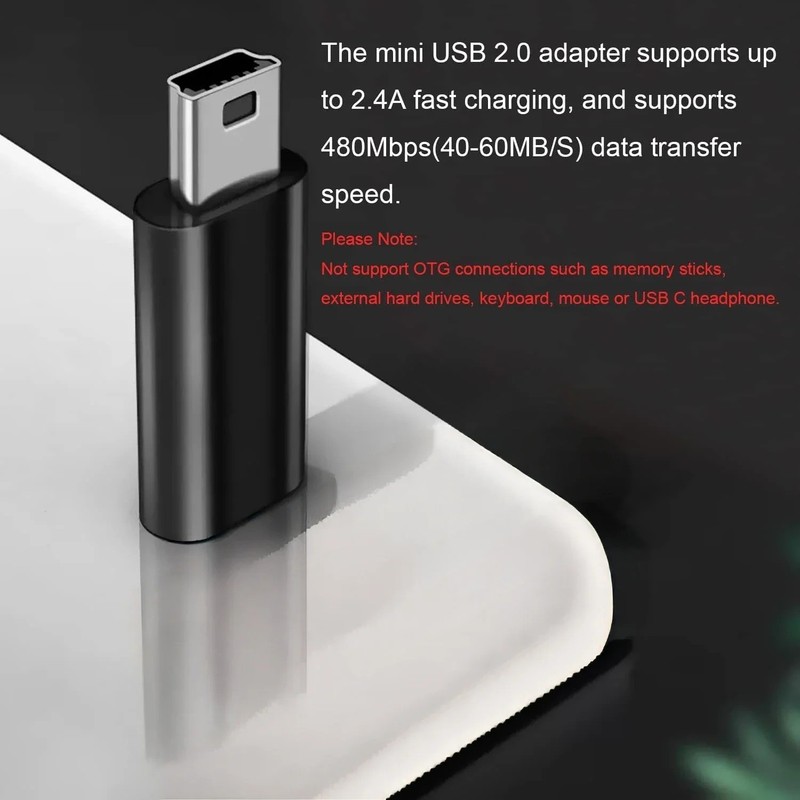 1 x USB C to Mini USB Adapter, Type C Female to Mini USB Male Convert Connector gallery