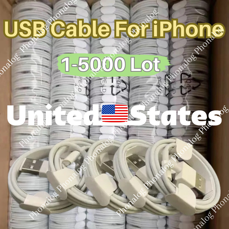1-5000X Lot USB Charger Cable Cord For Apple iPhone 7 8 X XR 11 12 13 14 Pro Max