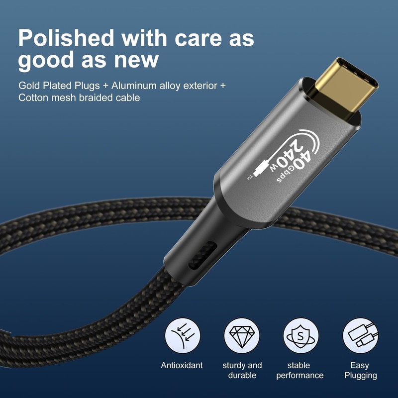 1 PC USB4 Cable With Thunderbolt 4 240W PD3.1 Charging 40Gbps 8K Video Cord gallery