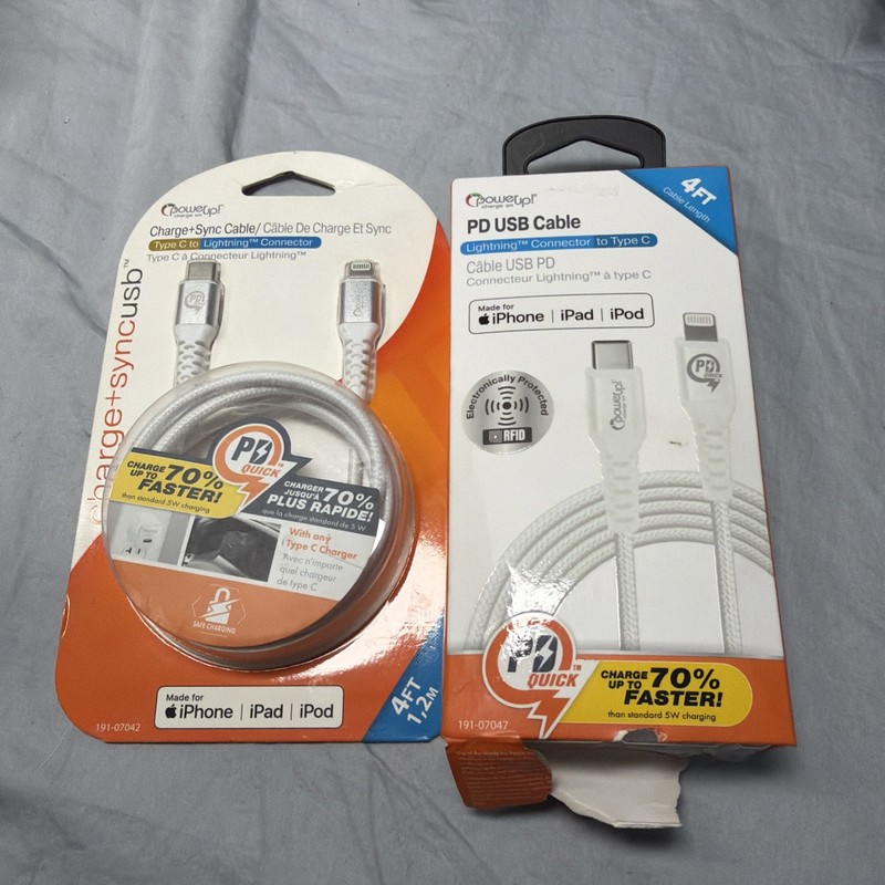 2 Power Up! Charge + Sync Cable USB Type C to Apple⚡️ For iPhone iPad iPod PD