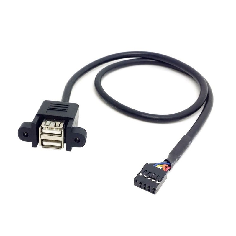 USB 2.0 Front Panel Header 9/10Pin 1 Male to 2 USB 2.0 Female Y Splitter Main…