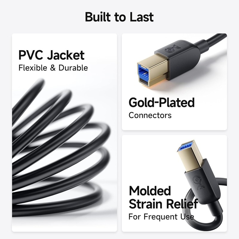 USB C to USB B 3.0 Cable - 3.3ft, USBB to USBC Cable with Type-B 3.0 Connector, gallery