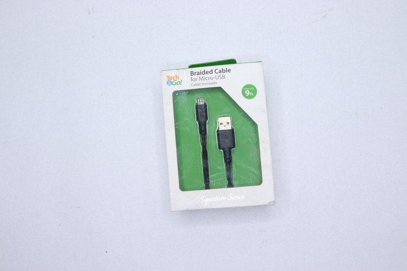 Tech & Go Braided Micro-USB Charging Cable 9 Ft. 131 1237 TG3