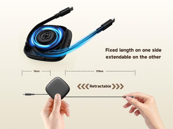 100W Retractable USB Cable, 6FT Heavy-Duty USB to Fast Charging Cord for iPho... gallery