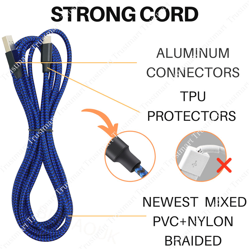 3 Pack Braided USB Fast Charger Cable 6FT Heavy Duty For iPhone 12 13 14 11 XR 8 gallery
