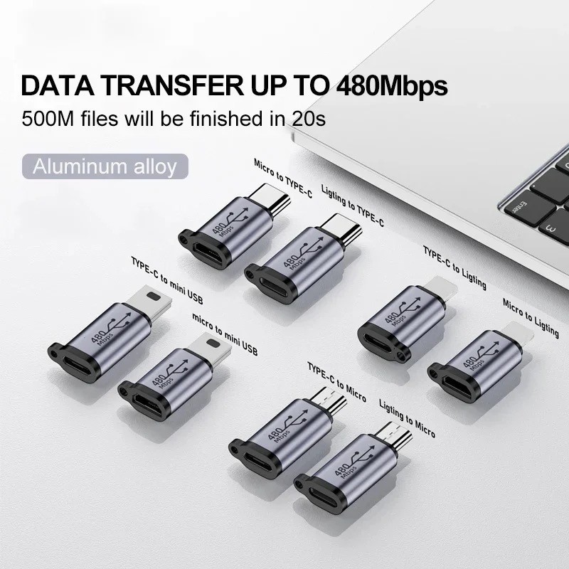 USB C Micro USB Mini USB Adapter Converter OTG Connector Fast Charge Data gallery