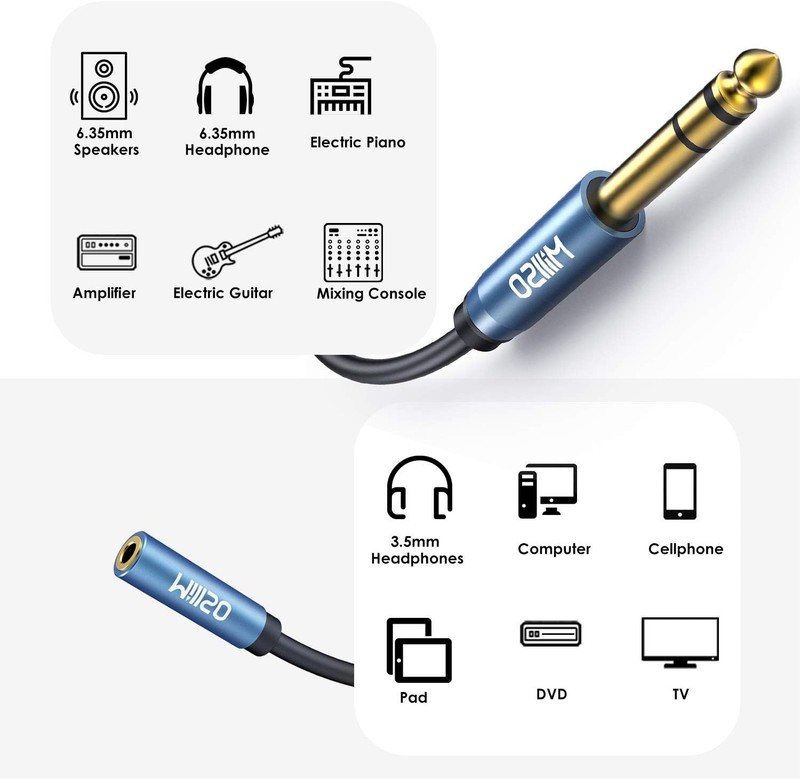 1/4 to 3.5mm Headphone Adapter - 16ft Cable gallery