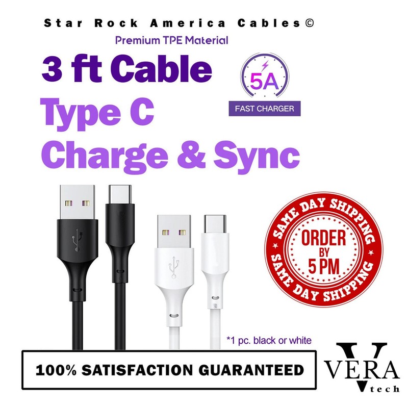 USB Type C Data Cable 5A Fast Charging USB-A to USB-C Charger lot Cord For Phone gallery