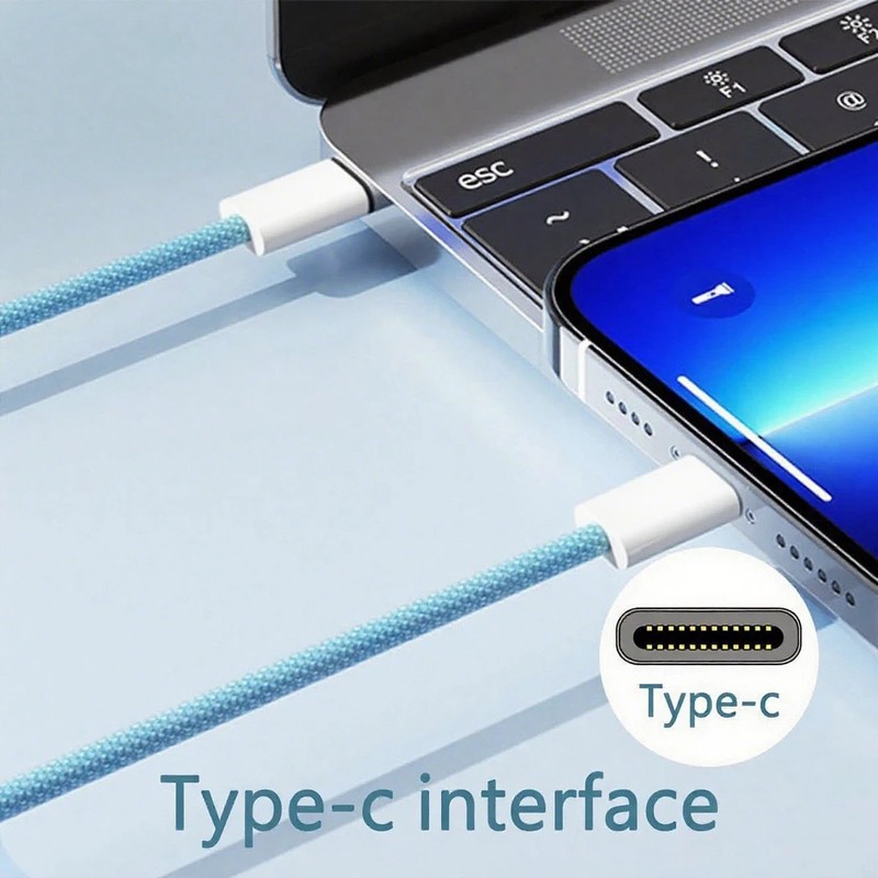 60W USB C to C Fast Charge Cable 3/6/10FT iPhone 17 16 15 Samsung iPad Type C gallery