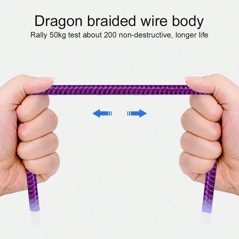 For Galaxy Z Flip7/FE - Purple 3ft PD Cable Type-C to USB-C Fast Charger Cord gallery