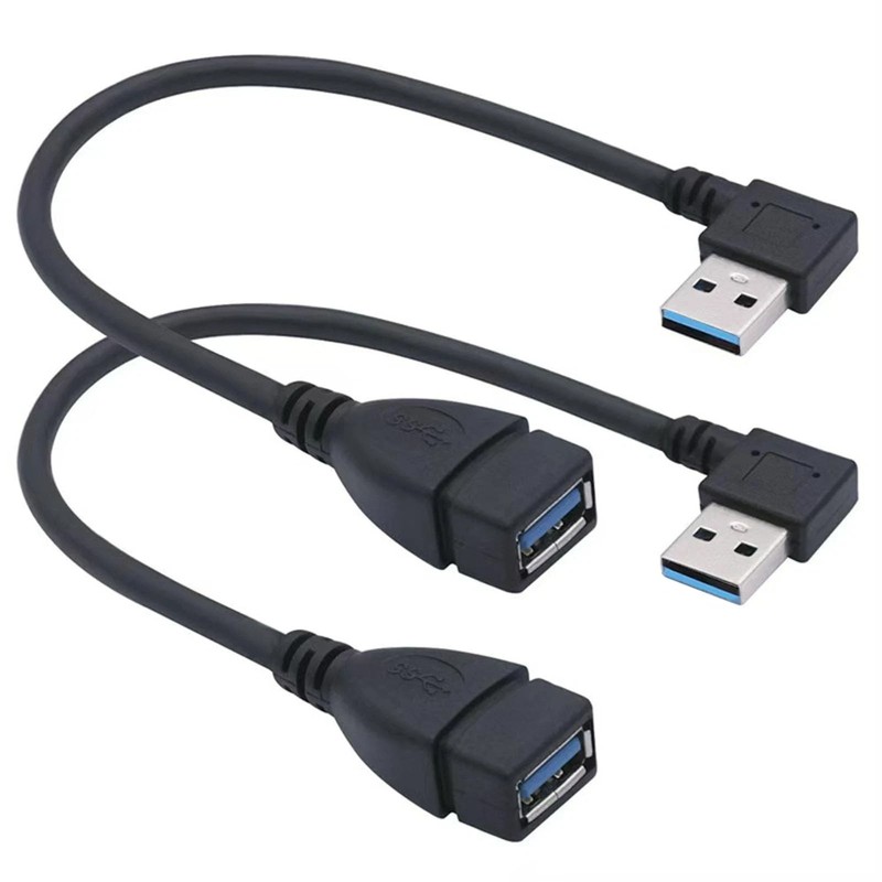 2 PACK 90 Degree Left and Right Angle USB 3.0 male to female extension cable …