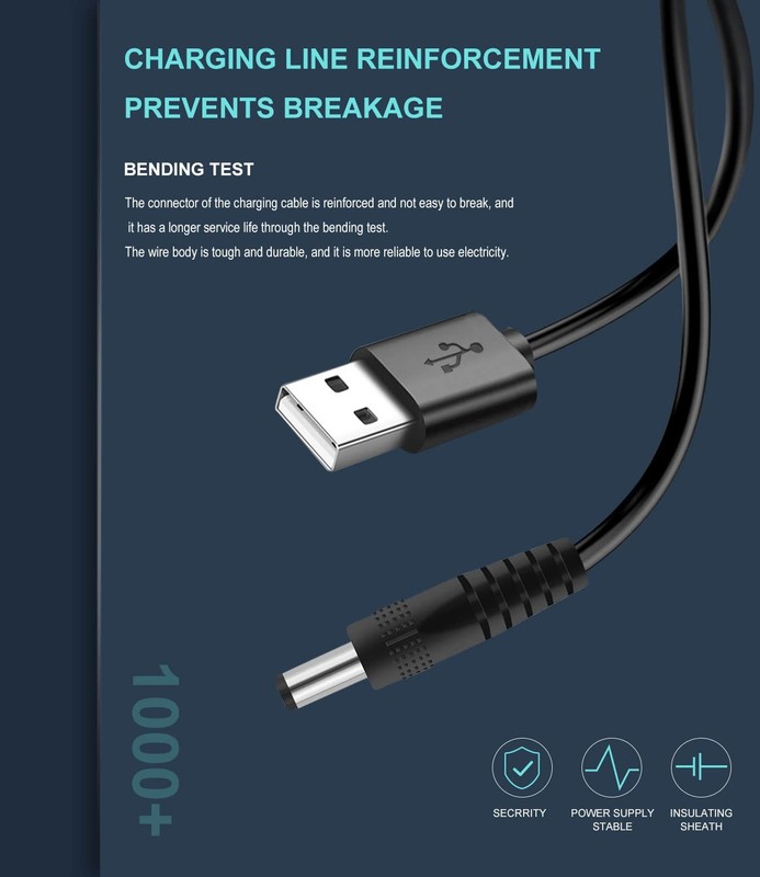 5V DC Power Cable, USB to DC 5.5x2.1mm Plug Charging Cord with 8 Connectors A... gallery