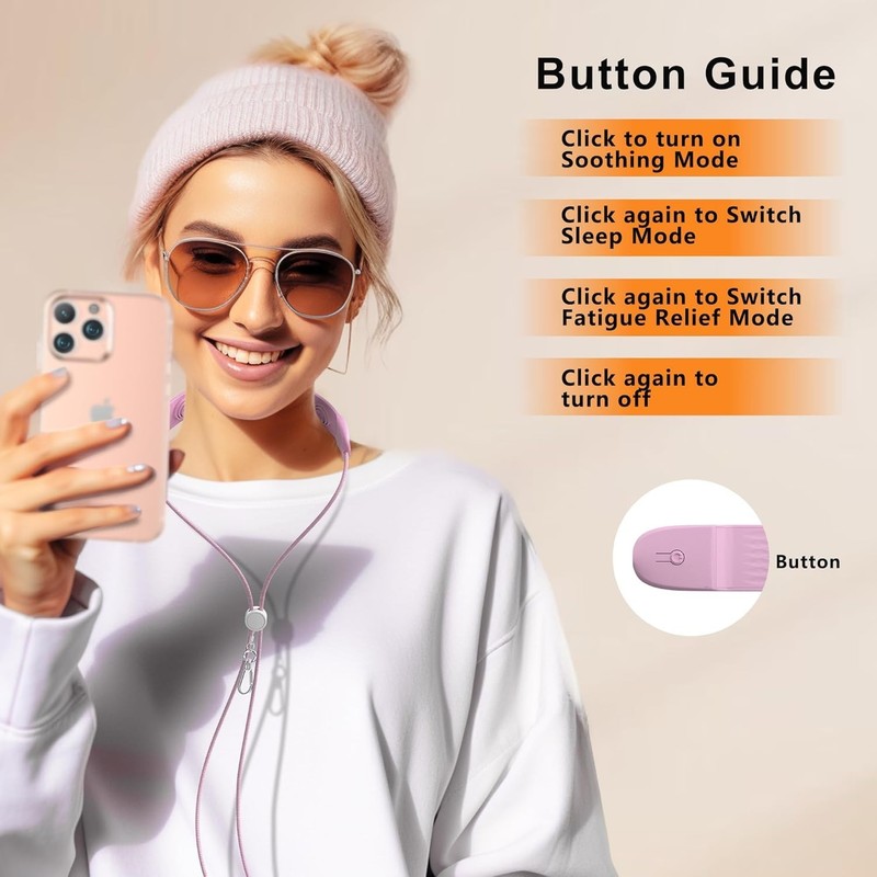 100W Fast Charging Neck Massager Cable | 3-Modes Silicone Vibration with USB C gallery
