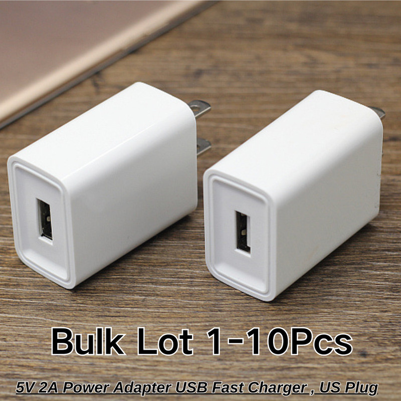 1-10 Pack Universal 5V 2A USB Wall Charger AC Power Adapter US Charging Plug Lot