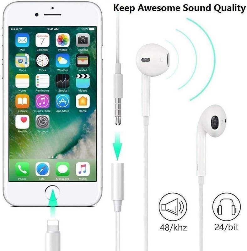 Jack Adapter Support All iOS Apple MFi Certified Lightning to 3.5MM Headphone gallery