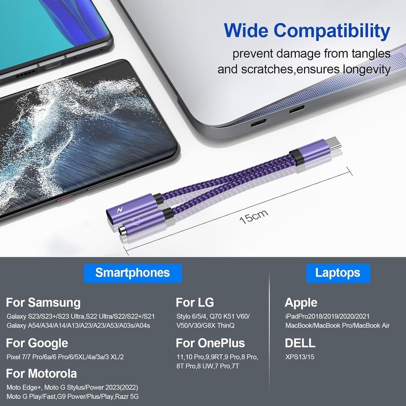 USB C Samsung Headphone Adapter for Galaxy S24 S23 FE S22 Ultra S21 FE S20 A5 gallery