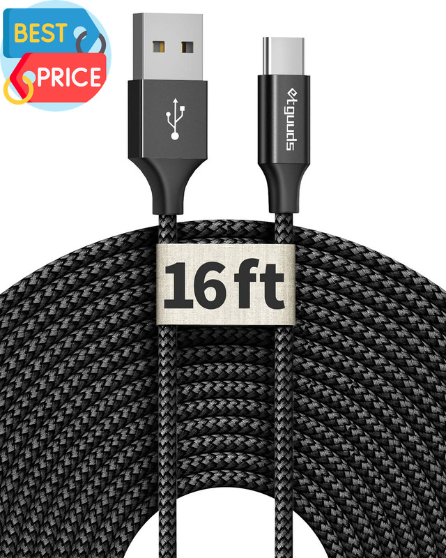 [ 16Ft/5M Extra Long USB C Cable, USB-A 2.0 to Type C Cable Fast Charger Nylon B gallery
