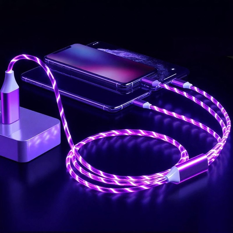3in1 Multi Ports Fast Charging Cable USB A/Type C to Micro USB/Type C Charger…