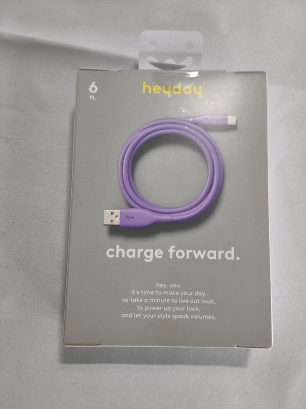 New Heyday 6ft USB-A to USB-C Cable Soft Touch-Purple. A11 gallery