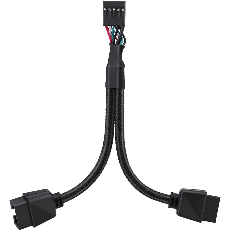 Motherboard USB 2.0 to Dual 9 Pin Extension Cord, 9-Pin USB Header 1 Female t... gallery