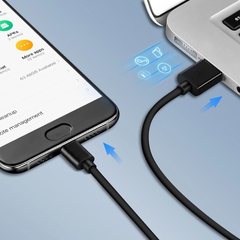 2x Black Micro USB Charge + Data Cable 3ft Long for Samsung Galaxy S5/S6/S7/Edge gallery