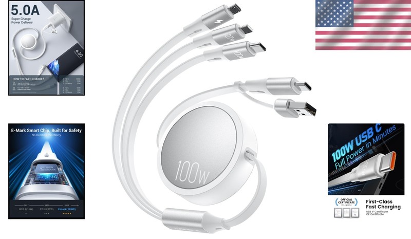 100W Multi Charging Cable, 6-in-1 USB C/A Fast Charger Cord gallery