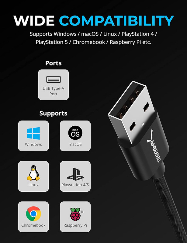 USB Type a to 3.5Mm Dual Function Audio Jack Active Adapter 20" Cable (CB-UA35) gallery