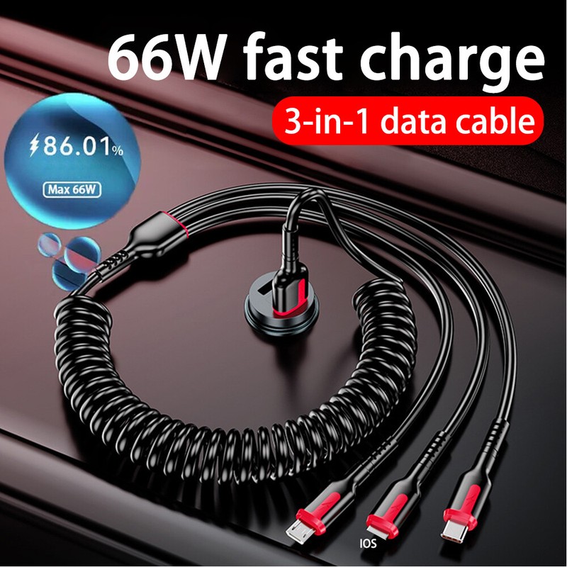 3in1 Multi Head USB Cable Charger Fast Charging Data Sync for iPhone Sumsang US gallery