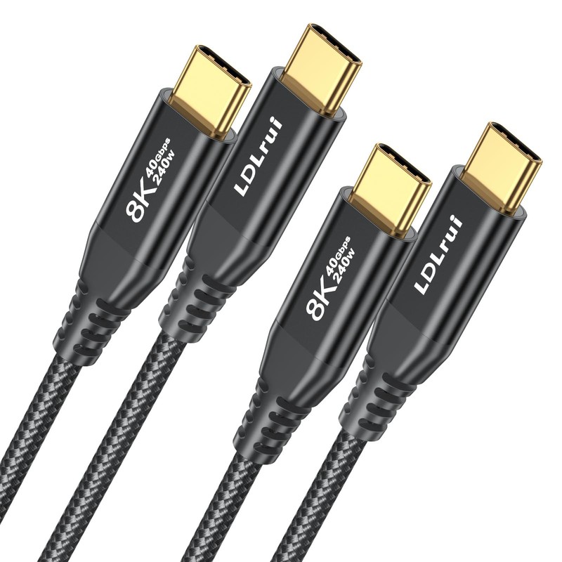 2 Pack USB 4 Cable 3FT for Thunderbolt 4, 40Gbps Braided USB-C Data Transfer …