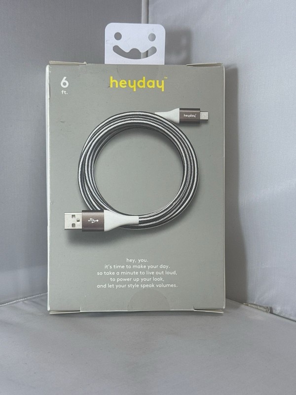 2 PACK - heyday 6' Micro-USB to USB-A Braided charge and sync Cable for Android gallery