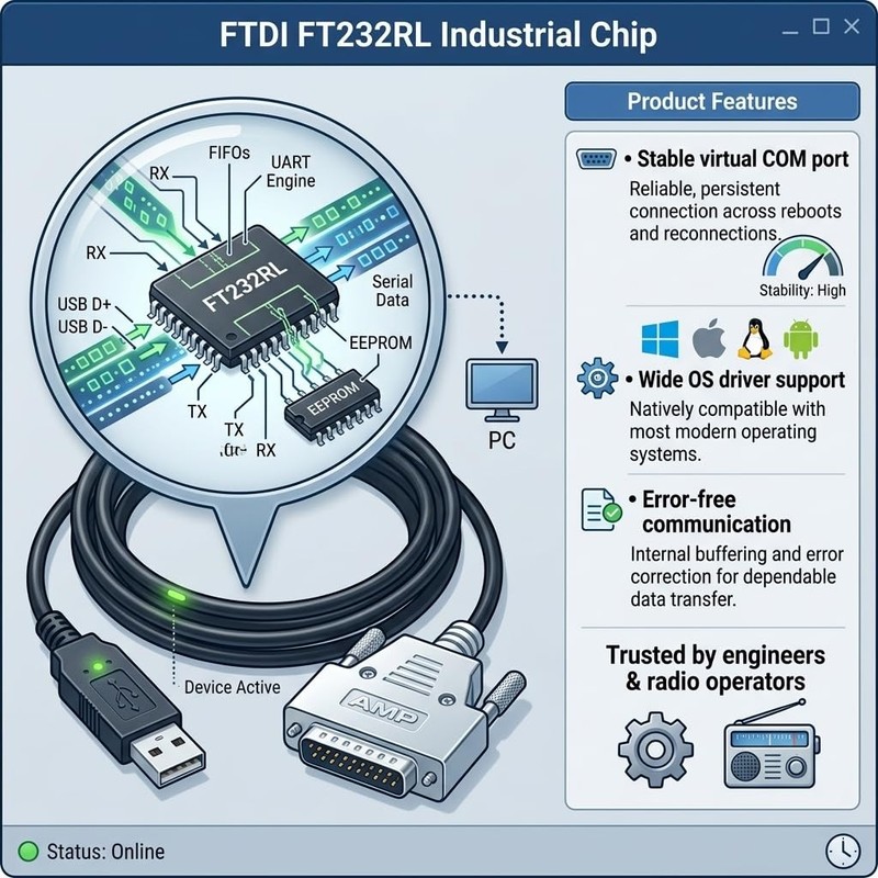 1.8 Meters USB Male To DB25 Male RS232 Serial Communication Cable KPC2 PC gallery