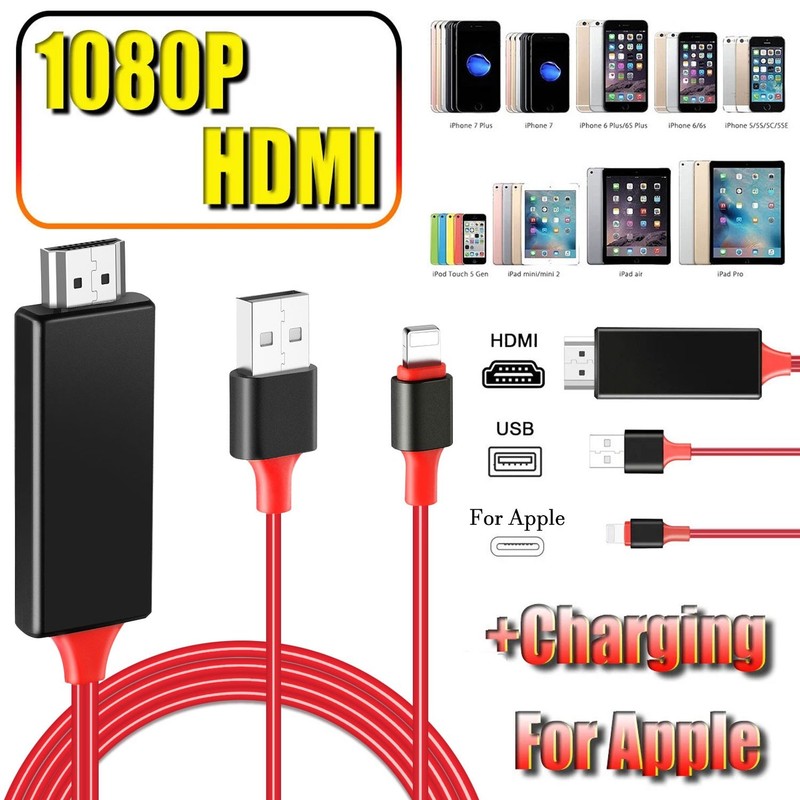 1080P HDMI Mirroring Cable Phone to TV HDTV Adapter Cord for iPhone iPad Android