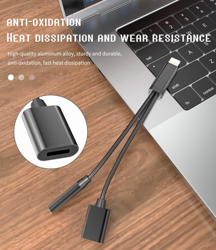 2 Pack Lightning to 3.5mm Headphone Adapter, Apple MFi Certified Audio and Charg gallery
