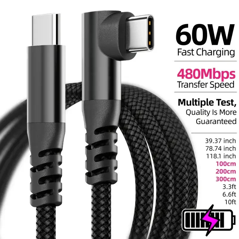 60W PD USB C Fast Charging Cable 39 37 Inch 78 74 Inch 118 11 Inch Braided gallery