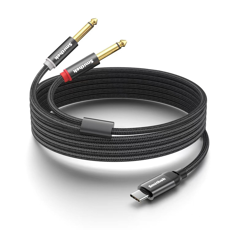 USB C to Dual 6.35Mm 1/4 Inch Stereo Splitter Y Cable, USB Type C to Dual 6.35Mm