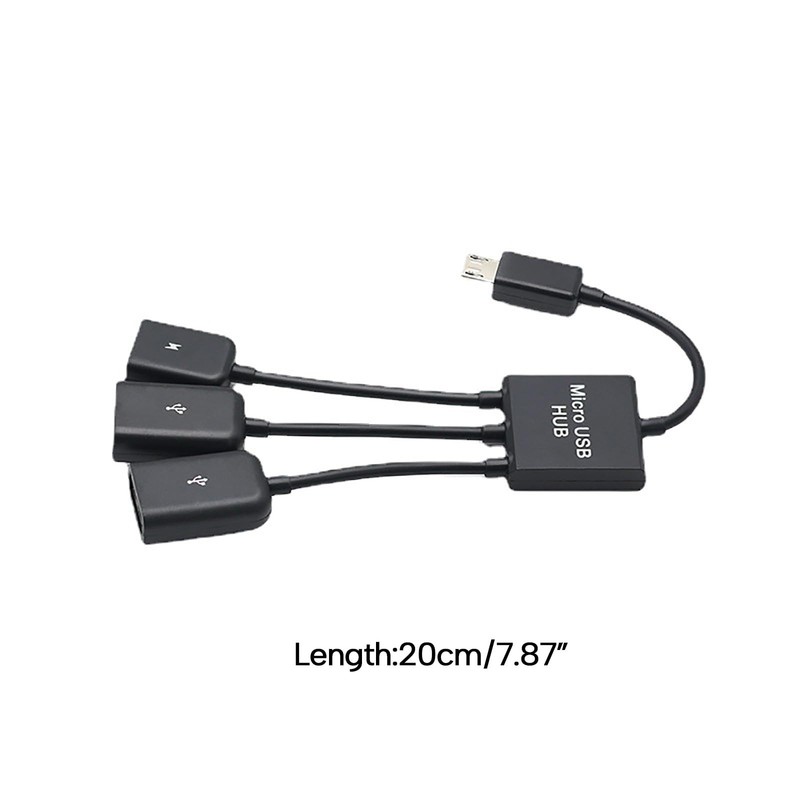 to Female Double USB 2.0 Host OTG Adapter Cable for Smartphone Keyboards 3 Po... gallery