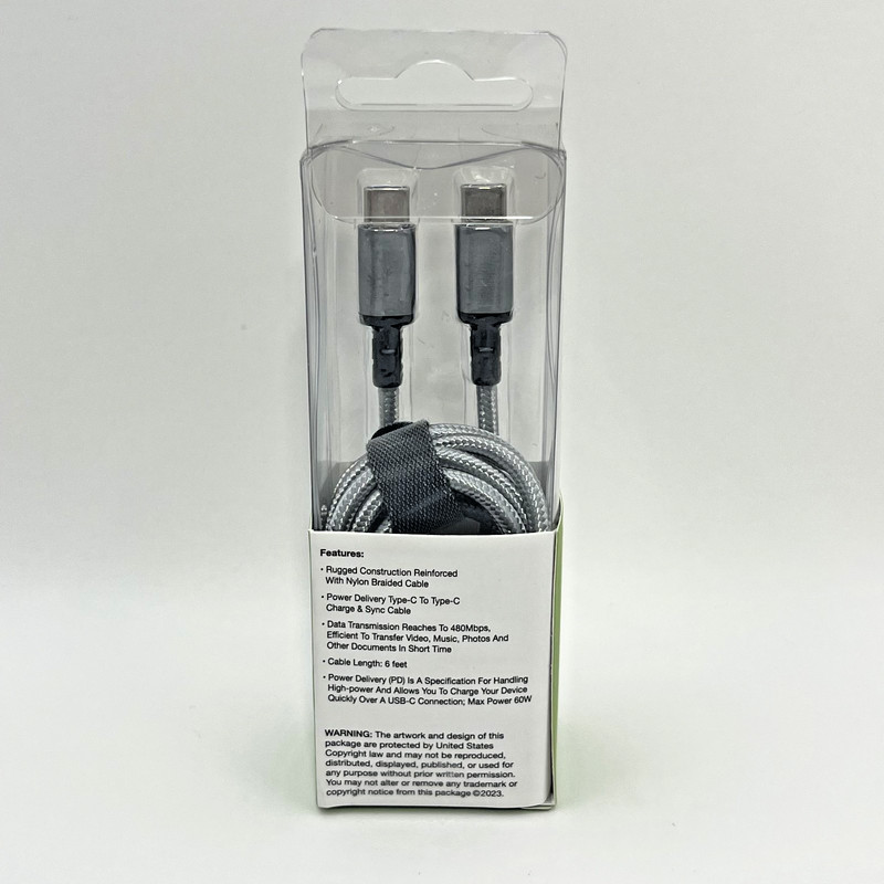 PowerXcel Type-C to Type-C 6ft Charge & Sync Cable - Power Delivery 60W gallery