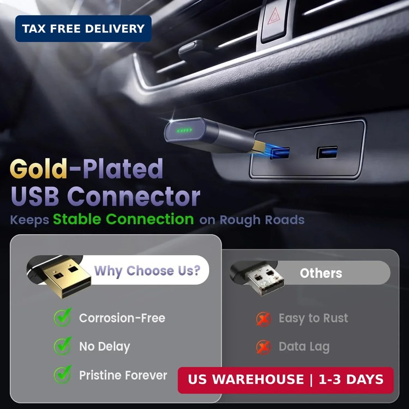 Wireless CarPlay Adapter for iPhone & Android Auto (Mini & 2026 New), Wired to W gallery