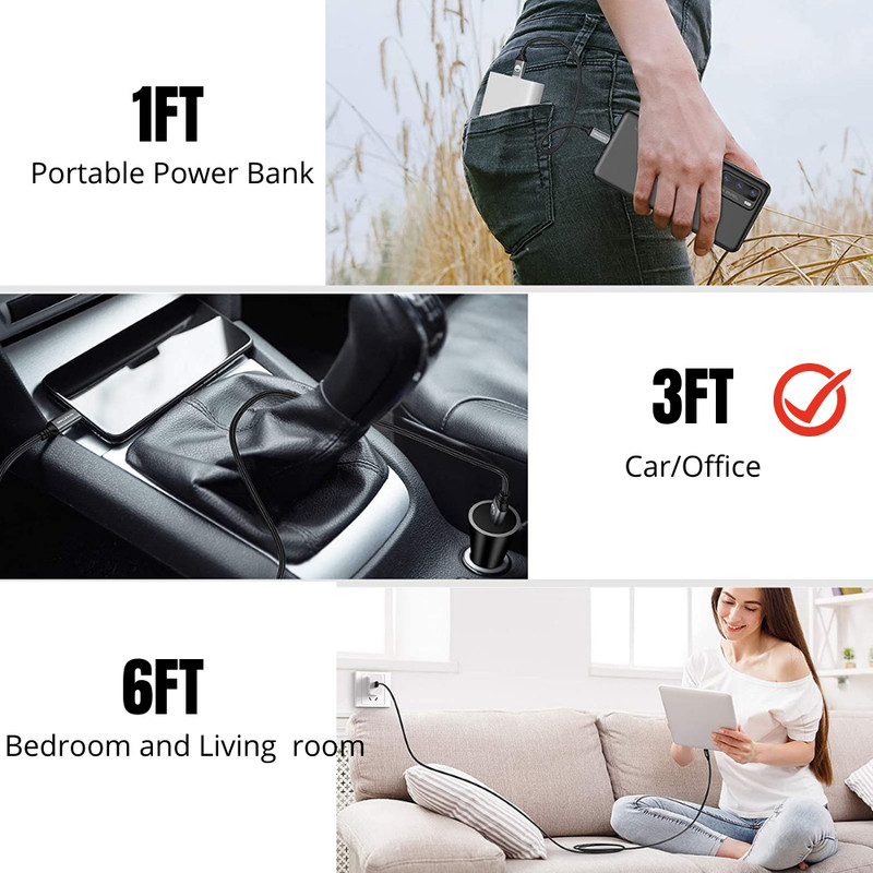 3 Pcs USB-C To USB-C Cable Fast PD Charger Lot For Android Samsung Charging Cord gallery