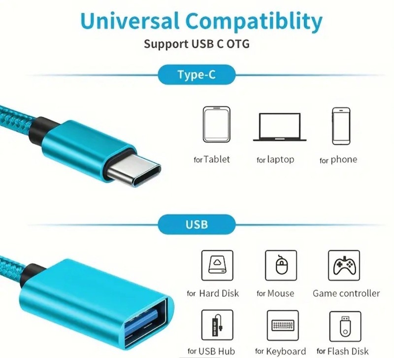 USB-C 3.1 Type C Male to USB 3.0 Type A Female OTG Adapter Converter Cable Cord gallery