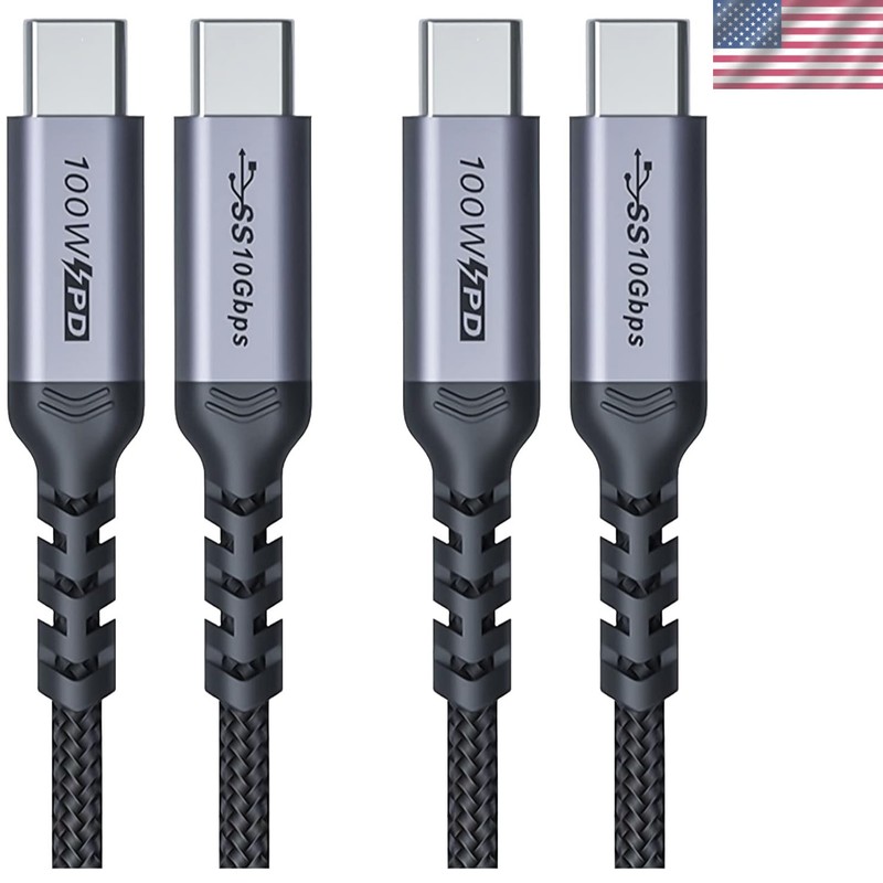 100W USB C to USB C Cable – 6ft Braided Design with Tangle-Free Features