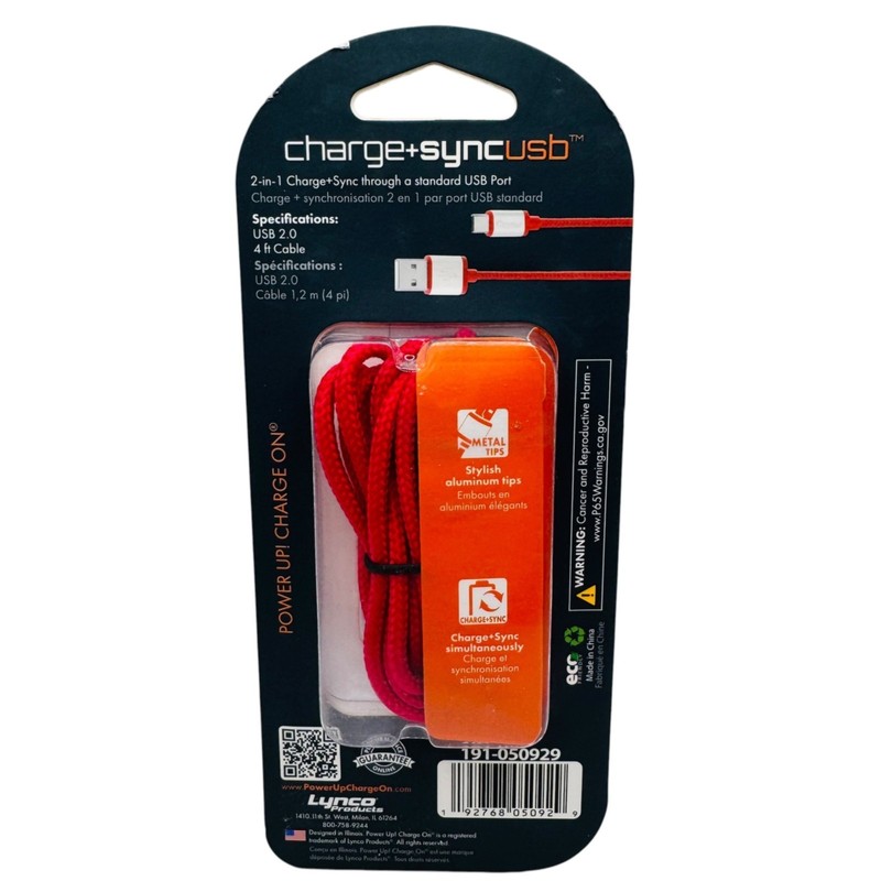 Charge+Sync USB Type C Cable 4ft Red Tangle-Resistant Braided 2.0 Aluminum Tips gallery