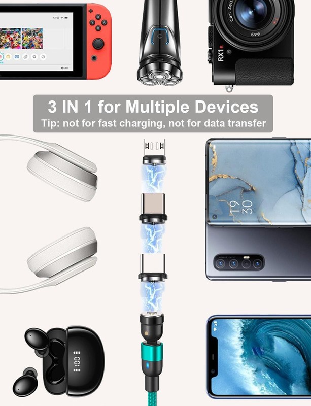 Magnetic Charging Cables - Braided, 360° Rotation & Dustproof for All Devices gallery