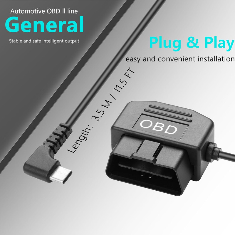 OBD Power Cable for Dash Camera OBD2 to Type C Adapter Hardwire Charger Cable 24 gallery