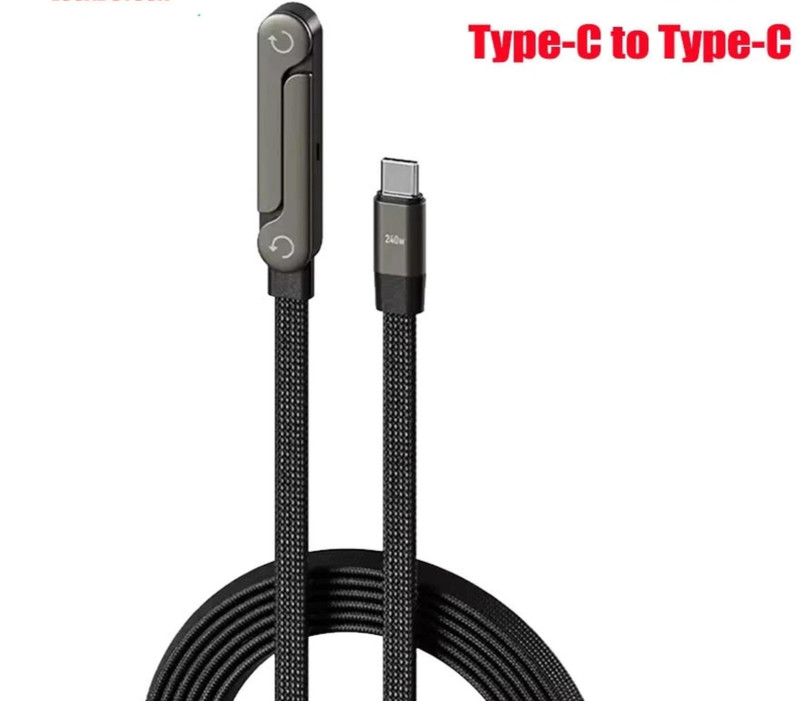 240w Fast Charging Foldable Bracket Data Cable with Built-in Holder - TYPE-C gallery