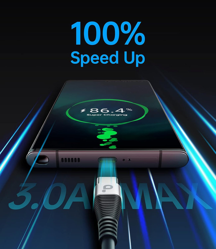 USB C Cable Fast Charging, 2Pack 3Ft Coiled USB a to Type C Charge Cord for Car, gallery