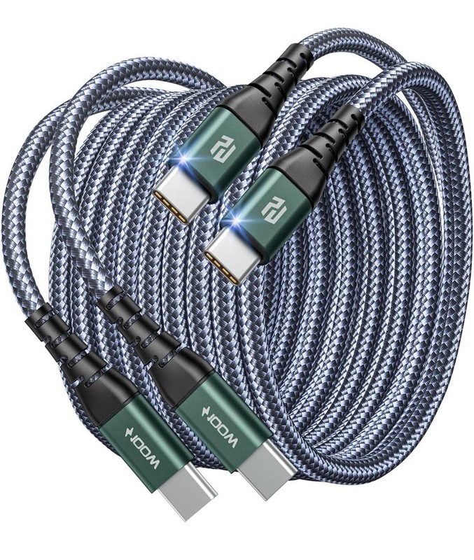 USB C to USB C Cable, C Charger Cable Fast Charging Cord 2-Pk 6 Ft Each