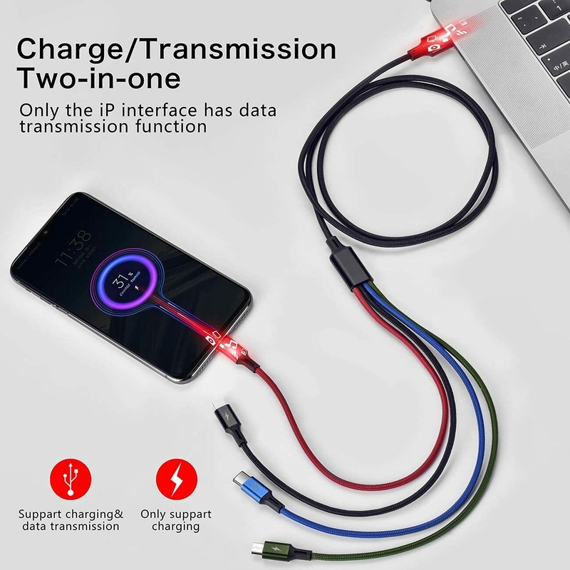 2Pack Fast USB Charging Cable Universal 4 in 1 Multi Function Cell Phone Charger gallery